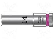 Socket; 6-angles,socket spanner; HEX 14mm; 1/2"; 8790 HMC Deep WERA