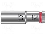 Socket; 6-angles,socket spanner; HEX 17mm; 1/2"; 8790 HMC Deep WERA