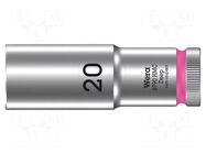 Socket; 6-angles,socket spanner; HEX 20mm; 1/2"; 8790 HMC Deep WERA