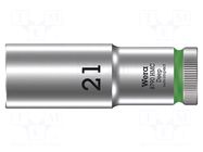 Socket; 6-angles,socket spanner; HEX 21mm; 1/2"; 8790 HMC Deep WERA