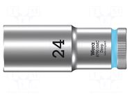 Socket; 6-angles,socket spanner; HEX 24mm; 1/2"; 8790 HMC Deep WERA