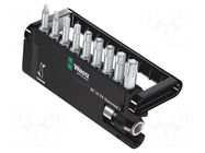Kit: screwdriver bits; plastic cassette; Torx®; 25mm; TORSION WERA