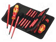 Kit: screwdrivers; insulated; 1kVAC; 6.35mm,8.1mm; case; 16pcs. WERA