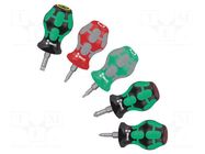 Kit: screwdrivers; square,Phillips,slot; STUBBY; 5pcs. WERA