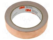 Tape: electrically conductive; W: 25mm; L: 16.5m; Thk: 0.101mm 3M