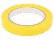 Tape: electrical insulating; W: 15mm; L: 66m; Thk: 0.06mm; yellow H-OLD