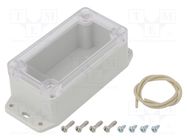 Enclosure: multipurpose; X: 50mm; Y: 95mm; Z: 40mm; with fixing lugs HAMMOND