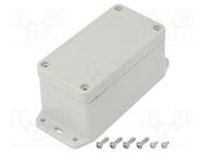 Enclosure: multipurpose; X: 50mm; Y: 95mm; Z: 50mm; with fixing lugs HAMMOND