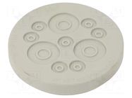 Multigate grommet; Ømount.hole: 40mm; light grey; Holes no: 10 HT HI TECH POLYMERS