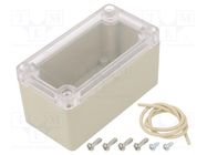 Enclosure: multipurpose; X: 50mm; Y: 95mm; Z: 50mm; Ritec; ABS; IP65 HAMMOND