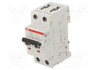 Circuit breaker; 230/400VAC; Inom: 20A; Poles: 2; Charact: B; 6kA ABB