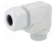 Cable gland; angular; PG16; IP68; polyamide; grey; HSK-W HUMMEL