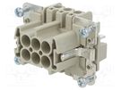 Connector: HDC; male; PIN: 6; size 6; contact insert; 600V; 16A WIELAND