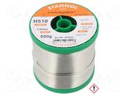 Tin; lead free; Sn95,5Ag3,8Cu0,7; 1mm; 0.5kg; reel; 217°C; HS10 STANNOL