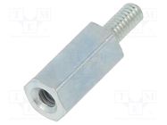 Screwed spacer sleeve; 10mm; Int.thread: M2,5; Ext.thread: M2,5 DREMEC