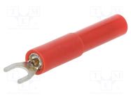 Plug; fork terminals; 60VDC; 36A; red; 4.5mm; Contacts: brass; 30VAC ELECTRO-PJP