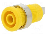 Connector: 4mm banana; socket; 36A; yellow; nickel plated; 4.8mm ELECTRO-PJP