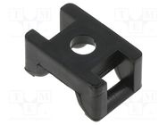 Holder; screw; UL94V-2; black; Tie width: 6mm; Ht: 9mm; L: 18mm HELLERMANNTYTON