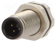 Connector: M5; socket; 707; male; PIN: 3; unshielded; gold-plated; 1A BINDER