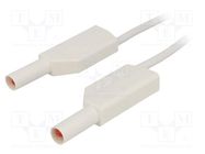 Test lead; 32A; banana plug 4mm,both sides; Len: 1m; white 