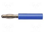 Connector: 4mm banana; adapter; 32A; 33VAC; 70VDC; blue; 42.5mm SCHÜTZINGER