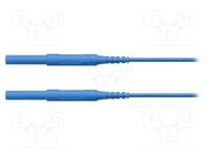 Test lead; 6kVDC; 6kVAC; 16A; banana plug 4mm,both sides; blue SCHÜTZINGER