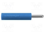 Connector: 4mm banana; socket; 20A; 34.8mm; blue; nickel plated SCHÜTZINGER