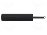 Connector: 4mm banana; socket; 20A; 34.8mm; black; nickel plated SCHÜTZINGER