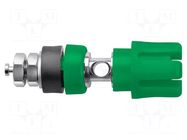 Connector: 4mm banana; socket; 30A; 60VDC; 50mm; green; 30mΩ SCHÜTZINGER