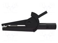 Crocodile clip; 10A; 600V; black; max.8mm; Plating: nickel plated SCHÜTZINGER