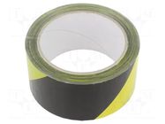 Tape: warning; yellow-black; L: 66m; W: 50mm; self-adhesive MEDID