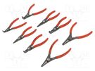 Kit: pliers; for circlip; Ring: internal,external; case; 8pcs. KNIPEX