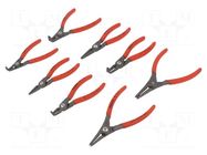 Kit: pliers; for circlip; Ring: internal,external; case; 8pcs. KNIPEX