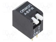 Switch: DIP-SWITCH; Poles number: 2; ON-OFF; 0.025A/24VDC; Pos: 2 OMRON Electronic Components