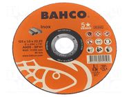 Cutting wheel; Ø: 125mm; Disc thick: 1mm; Holder: assembly hole BAHCO