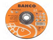 Grinding wheel; Ø: 180mm; Disc thick: 6.5mm; Holder: assembly hole BAHCO