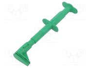 Clip-on probe; crocodile; 5A; 1kVDC; green; Grip capac: max.25mm STÄUBLI