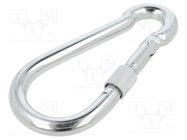 Carabiner; steel; for rope; L: 140mm; zinc; 12mm; with protection DROMET