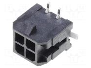 Connector: wire-board; socket; male; PIN: 4; Micro-Fit 3.0; SMT; 3mm MOLEX