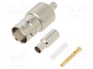 Connector: BNC; plug; female; straight; 50Ω; soldering,crimped 