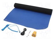 Mat: table set; ESD; L: 0.9m; W: 0.6m; Thk: 2mm; blue (dark) STATICTEC