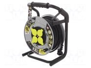 Extension lead; 3x2.5mm2; 40m; rubber; black; Sockets no: 4; 16A KEL