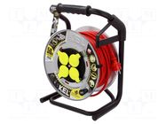 Extension lead; 3x1.5mm2; 50m; rubber; red; Sockets no: 4; 16A KEL