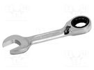Wrench; combination spanner,with ratchet; 13mm; tool steel BAHCO