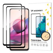 Wozinsky Set of 2x Super Durable Full Glue Tempered Glass Full Screen with Frame Case Friendly Xiaomi Redmi Note 10 / Redmi Note 10S / Redmi Note 11 Global / Redmi Note 11S Global Black, Wozinsky