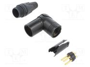 Connector: XLR; plug; male; PIN: 3; angled 90°; swivel; for cable NEUTRIK