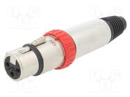Plug; XLR; female; PIN: 3; straight; for cable; soldering; 16A; FXS NEUTRIK