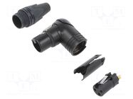 Connector: XLR; plug; female; RX; 16A; PIN: 3; angled 90°; swivel NEUTRIK
