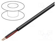 Wire: loudspeaker cable; 2x11AWG; stranded; OFC; black; unshielded TASKER