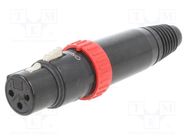 Plug; XLR; female; PIN: 3; straight; for cable; soldering; 16A; FXS NEUTRIK